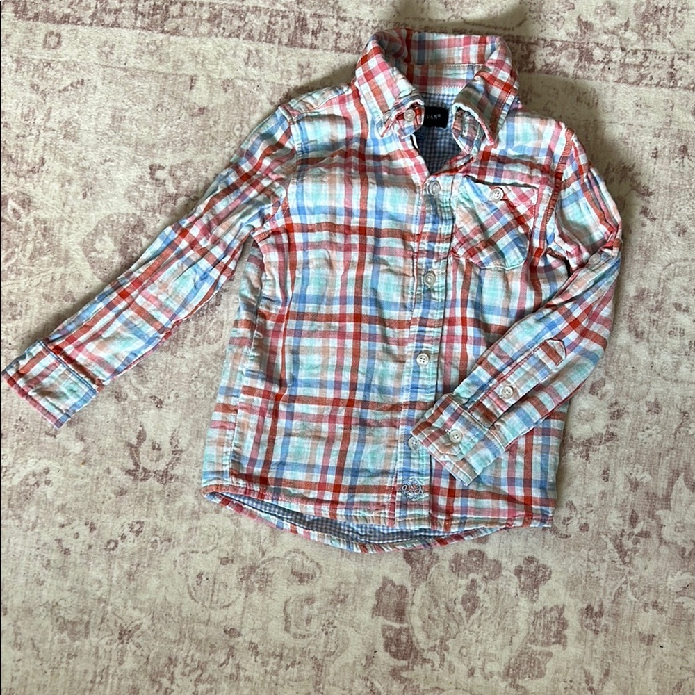 Andy & Evan Red and Blue Plaid Button Down Shirt